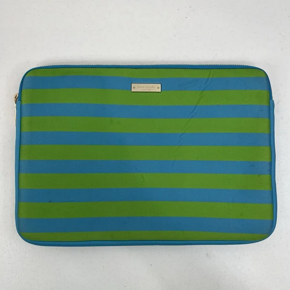 Kate Spade Neoprene Laptop Notebook Sleeve Cover Blue Green Laptops iPads‎